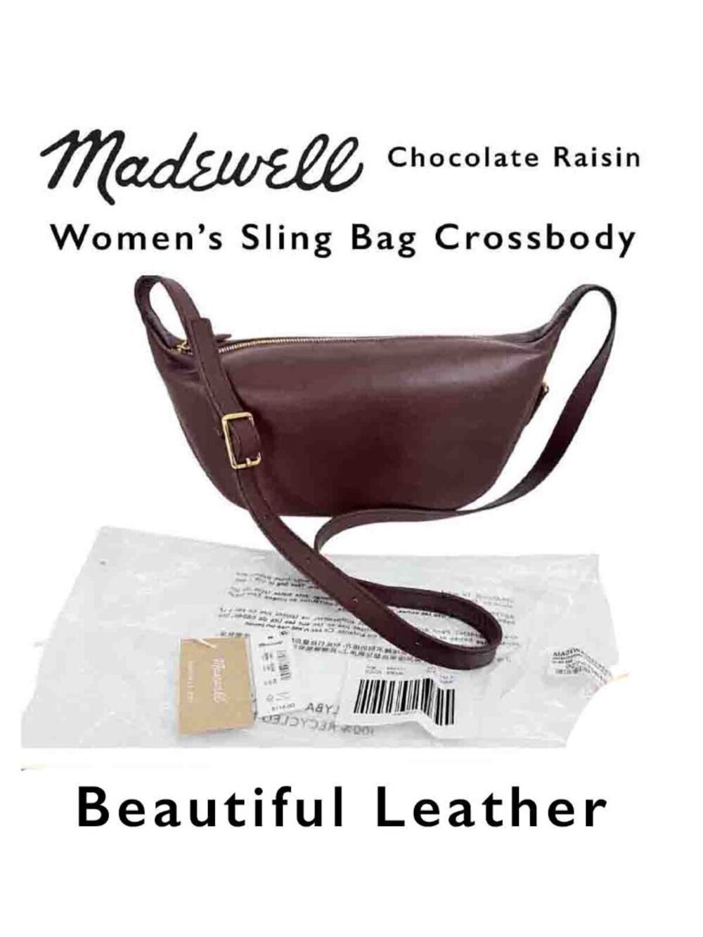 MADEWELL The Sling Leather Crossbody Bag Chocolate Raisin Brown